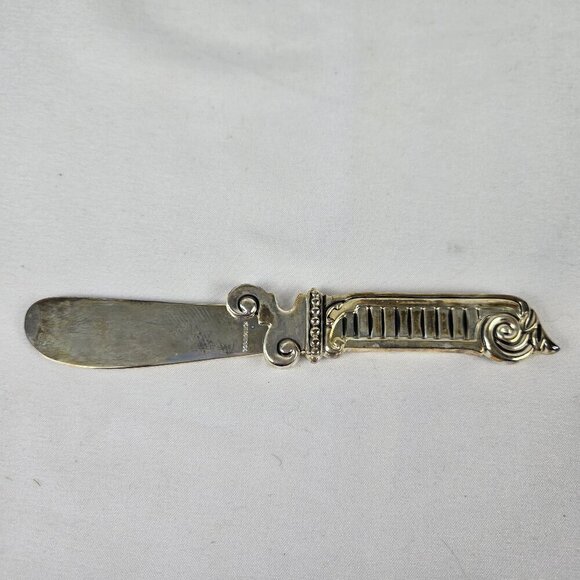Godinger for The Bombay Company Set of 4 Silver Plated Butter Knife/Spreaders - Picture 3 of 12